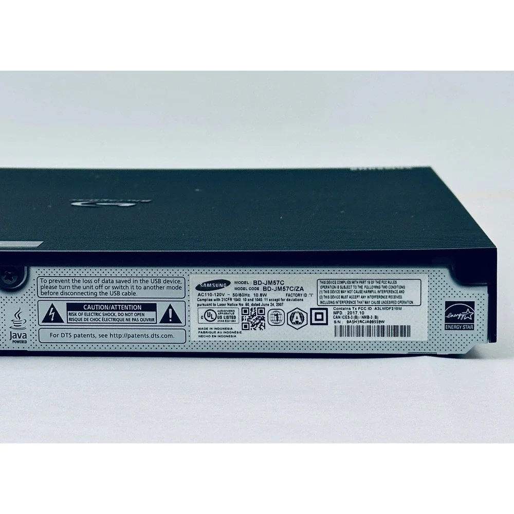 Samsung BD-JM57C Blu-ray DVD Player 1080p Smart Wireless LAN Tested No Remote